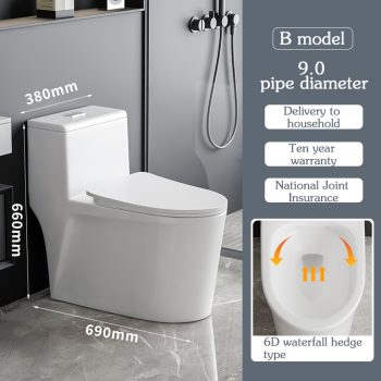 Household flush toilet super-rotating siphon type small apartment bathroom ordinary deodorant water-saving silent ceramic toilet