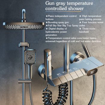 Shower head set all-copper shower head bathroom shower household constant temperature increase