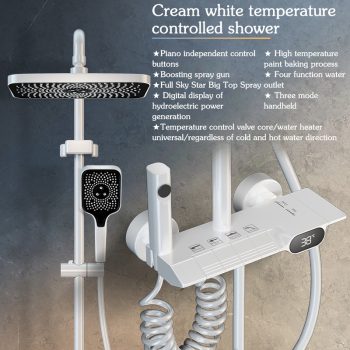 Shower head set all-copper shower head bathroom shower household constant temperature increase